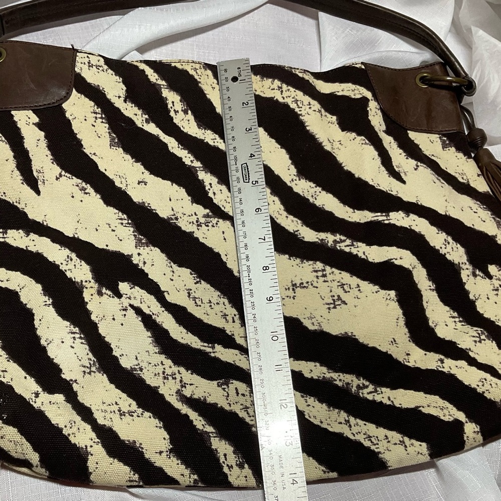 Banana Republic Brown and Cream Zebra Shoulder Bag - Picture 4 of 7